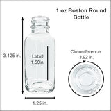1 oz. Clear Boston Round with Black Fine-Mist Sprayer